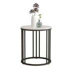Modern Gold Metal Round 2 Tiers Side Table for Living Room