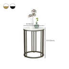 Modern Gold Metal Round 2 Tiers Side Table for Living Room