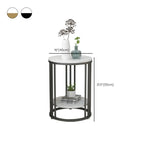 Modern Gold Metal Round 2 Tiers Side Table for Living Room