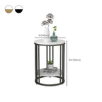 Modern Gold Metal Round 2 Tiers Side Table for Living Room