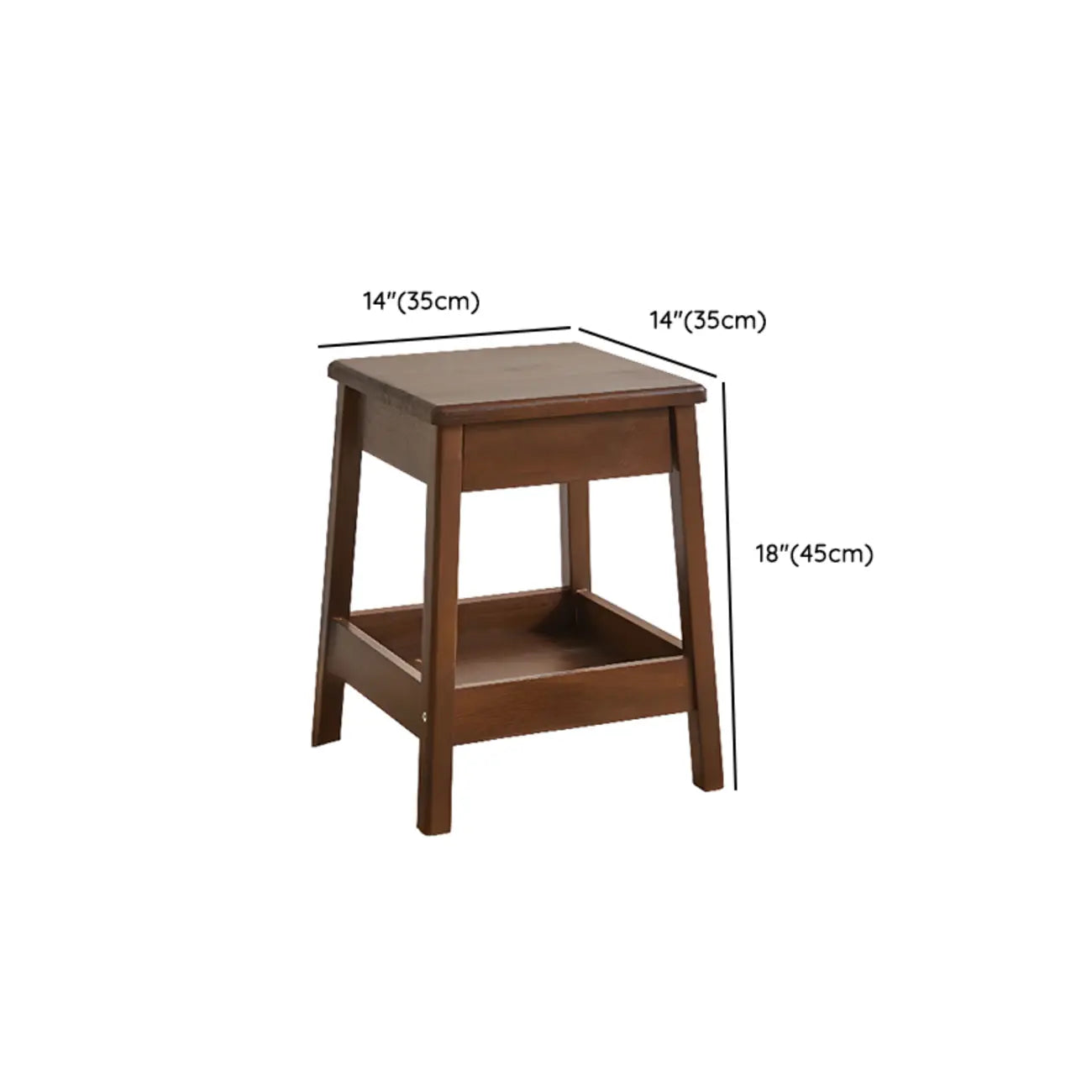 Retro Wooden Brown Side Table with Drawer for Bedroom