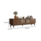 63 Brown Solid Wood TV Stand with 4-Drawers for Living Room
