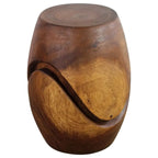 Modern Wood Hourglass End Table for Living Room
