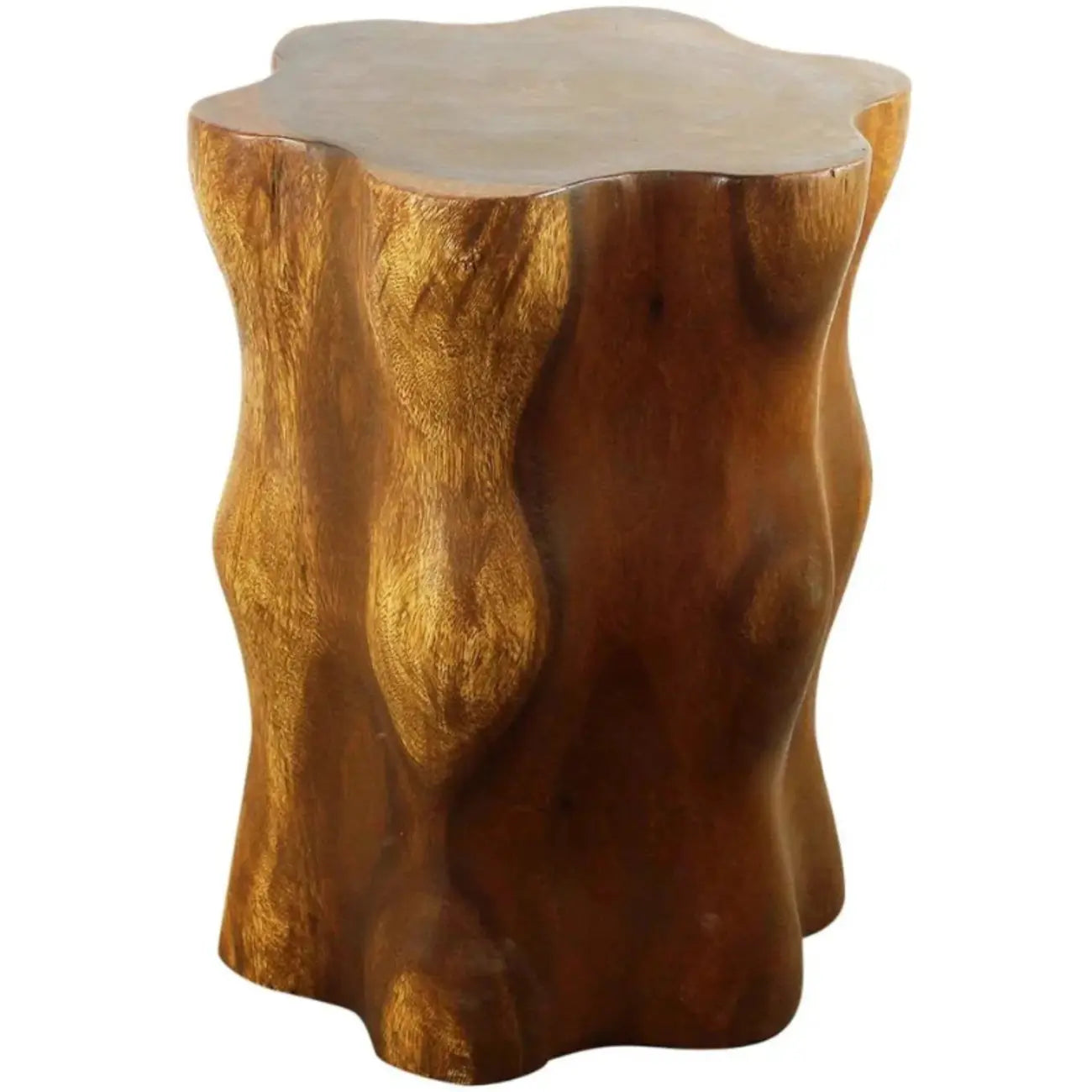 Modern Wood Hourglass End Table for Living Room