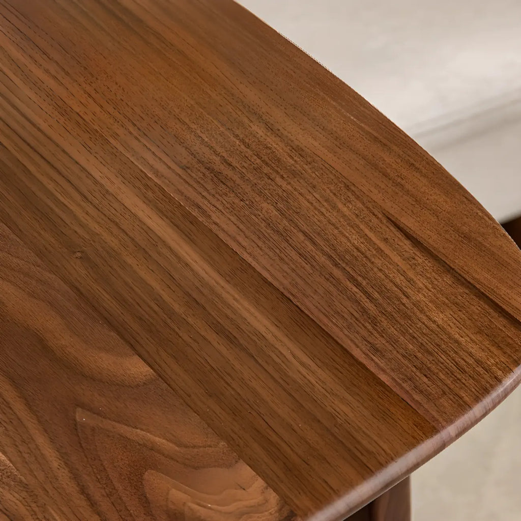 Elegant Solid Wood C-Shaped Side Table for Living Room