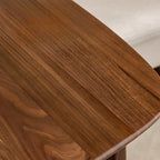 Elegant Solid Wood C-Shaped Side Table for Living Room