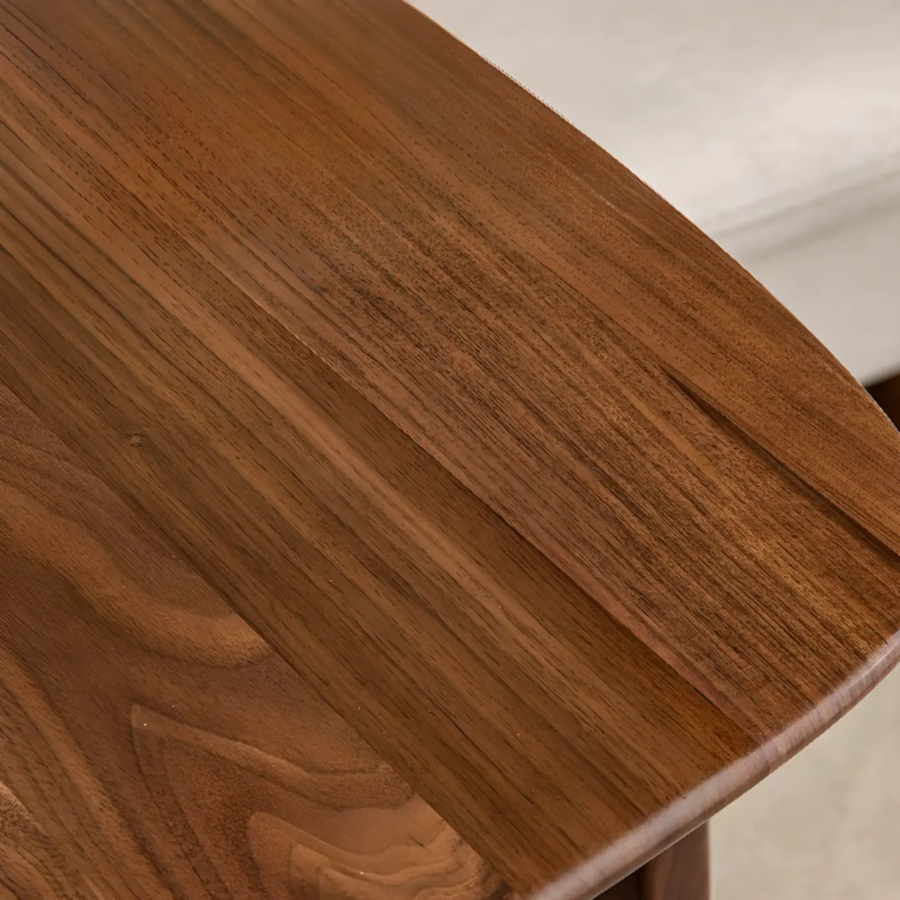 Elegant Solid Wood C-Shaped Side Table for Living Room