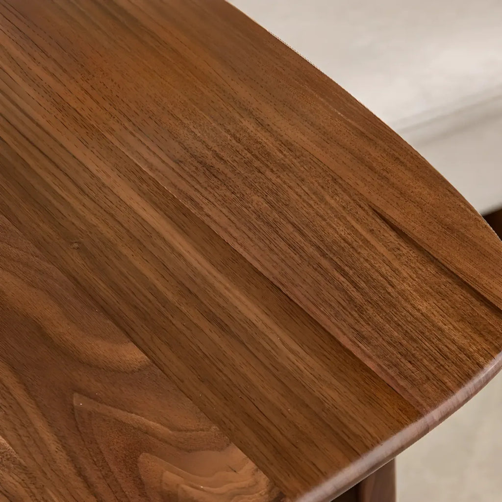 Elegant Solid Wood C-Shaped Side Table for Living Room