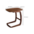 Elegant Solid Wood C-Shaped Side Table for Living Room