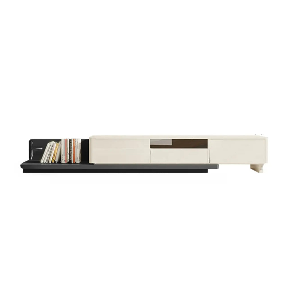 79 Green-White Wood Rectangle Cabinet TV Stand with Drawers