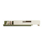 79 Green-White Wood Rectangle Cabinet TV Stand with Drawers