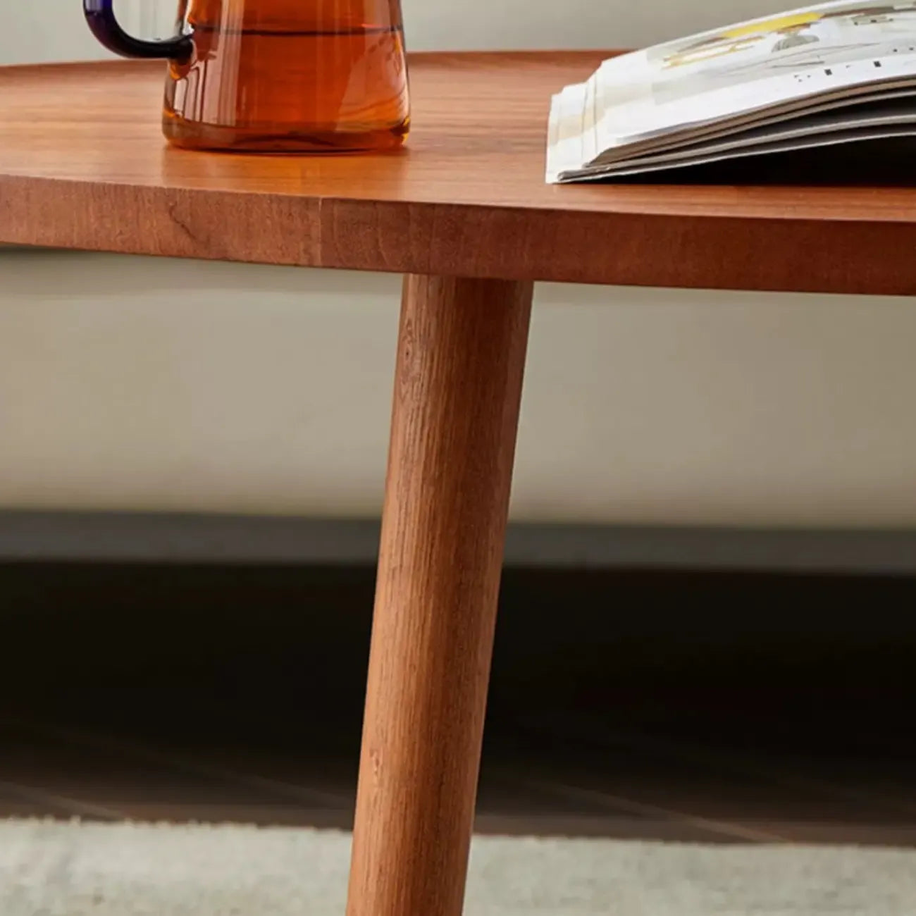 Modern Wooden Flower-Shaped Side Table for Living Room