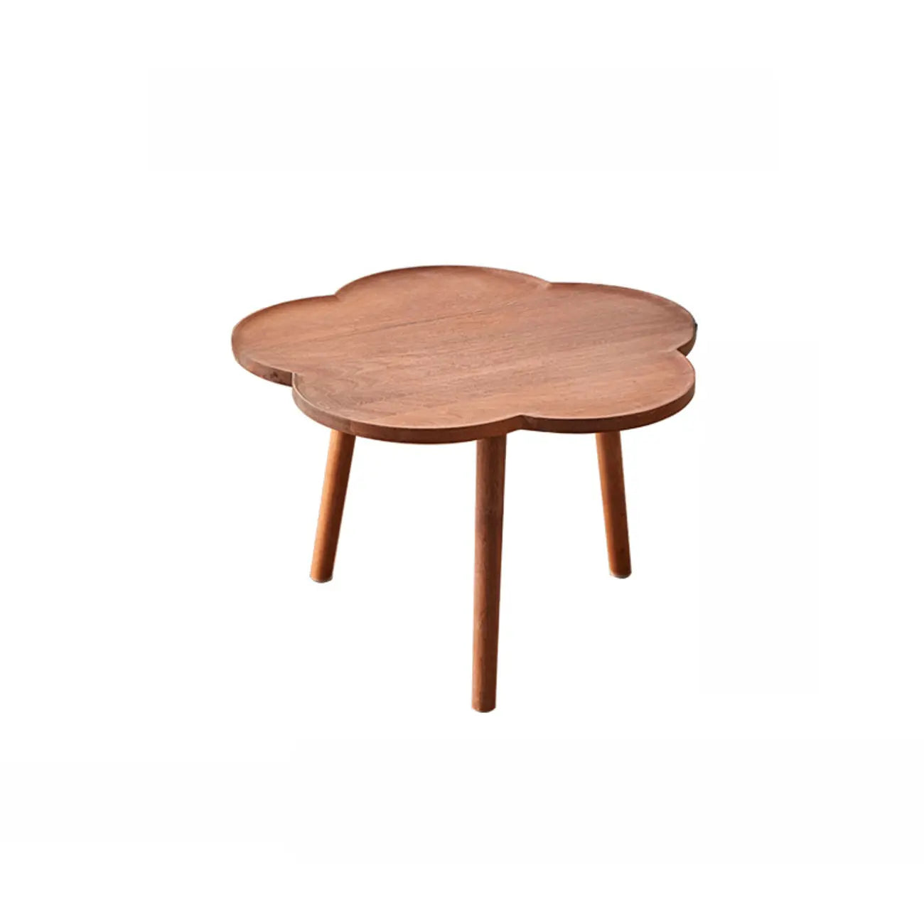 Modern Wooden Flower-Shaped Side Table for Living Room