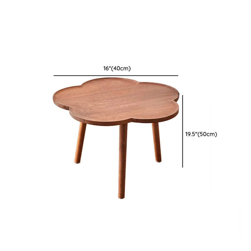 Modern Wooden Flower-Shaped Side Table for Living Room