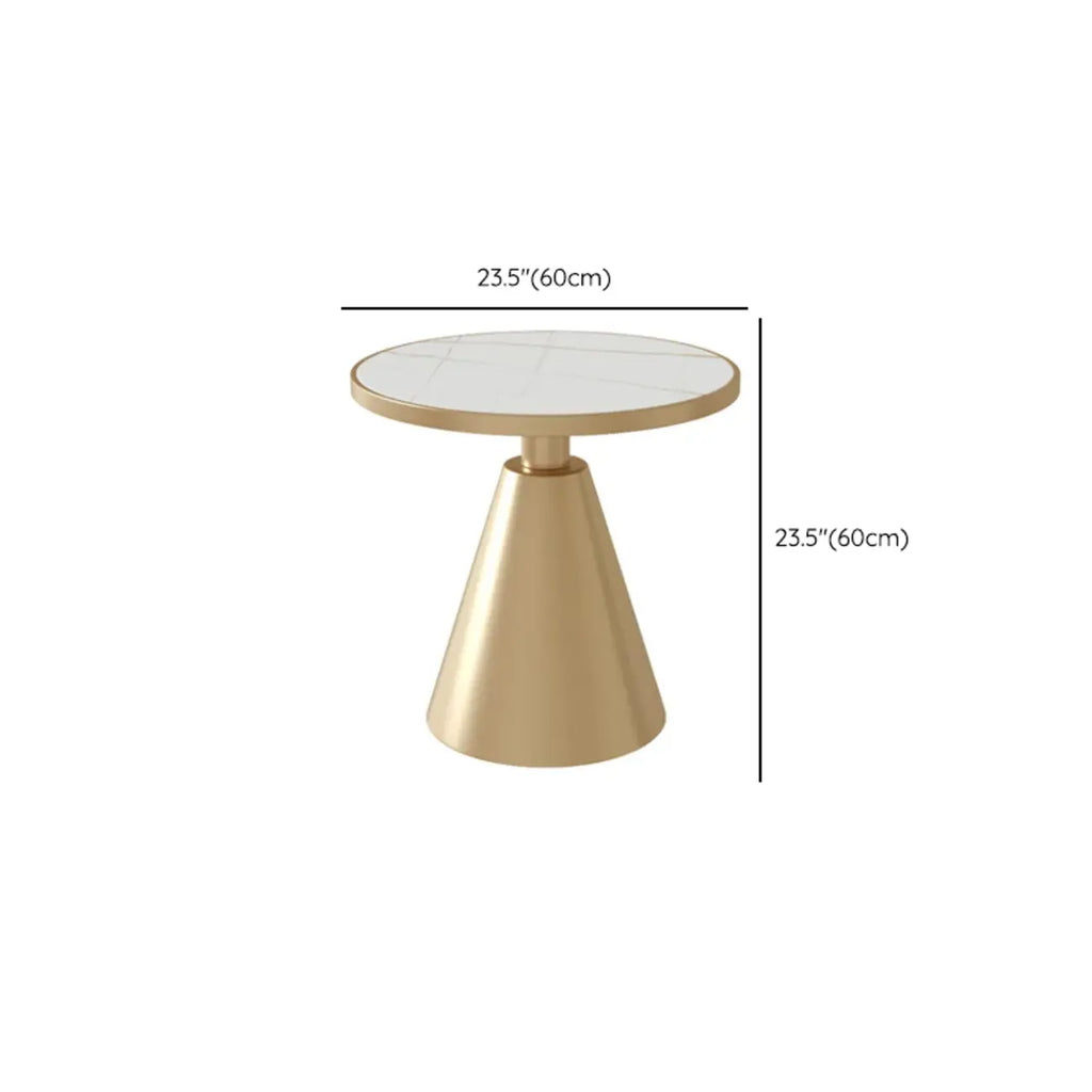 Modern Glam Round Marble Side Table for Living Room