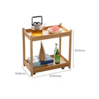 Wooden 2-Tier Side Table with Wheels for Living Room