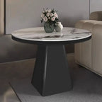 Black Square Marble Top End Table for Living Room
