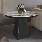 Black Square Marble Top End Table for Living Room