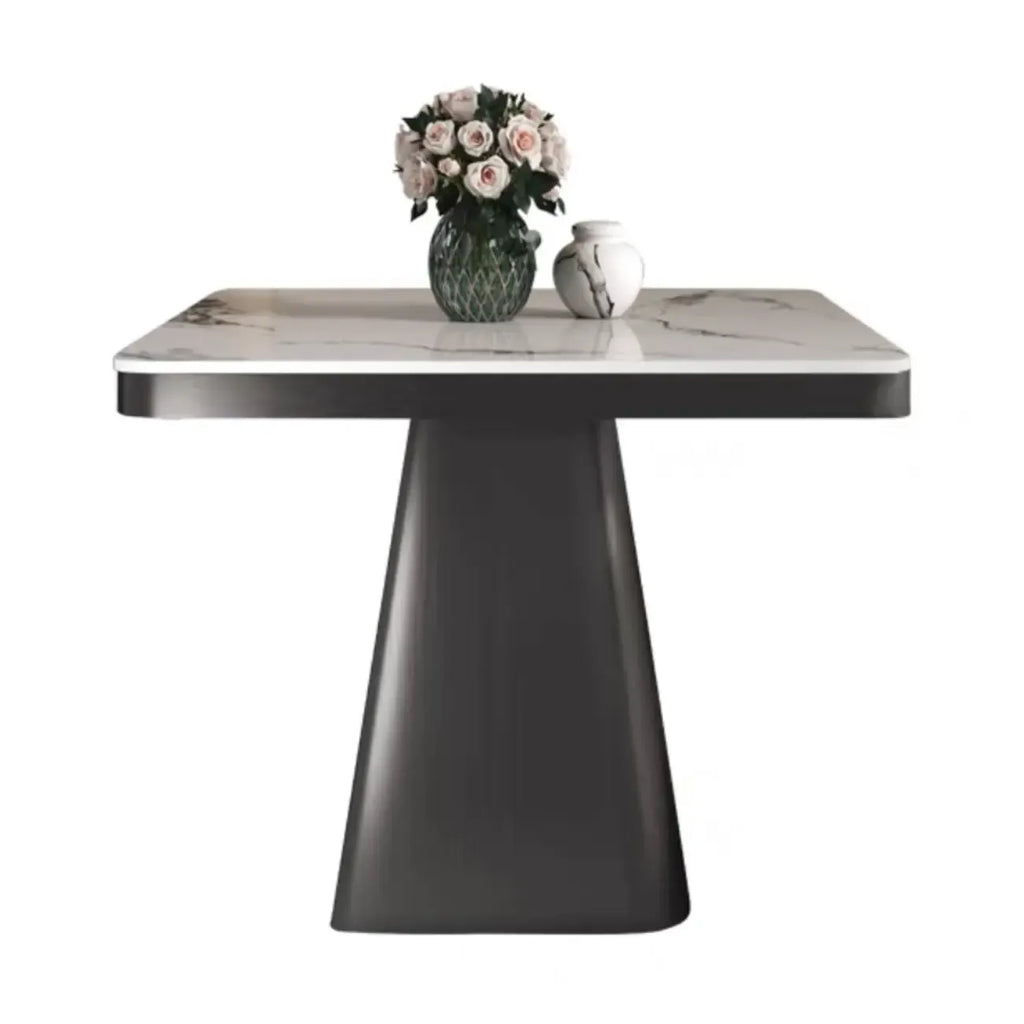 Black Square Marble Top End Table for Living Room