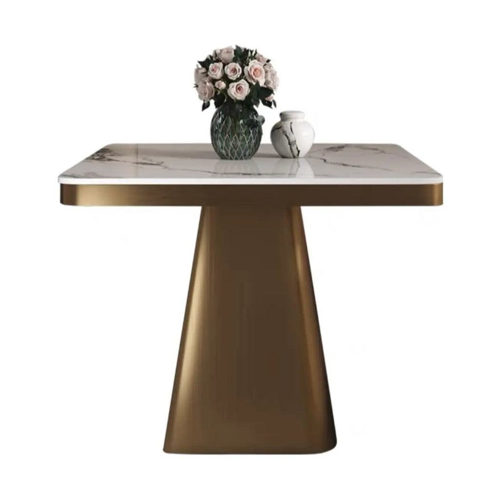 Black Square Marble Top End Table for Living Room