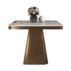 Black Square Marble Top End Table for Living Room