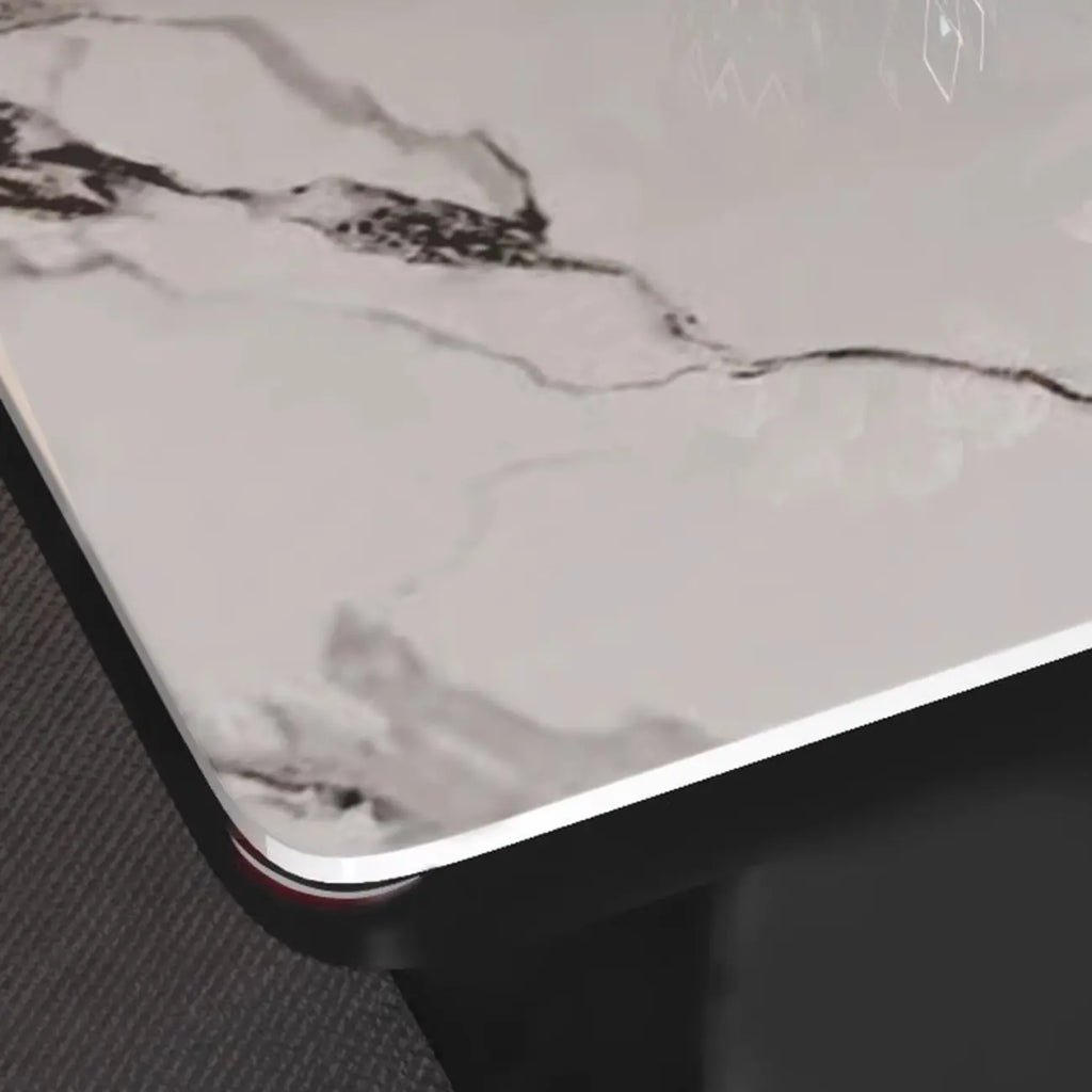 Black Square Marble Top End Table for Living Room