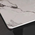 Black Square Marble Top End Table for Living Room