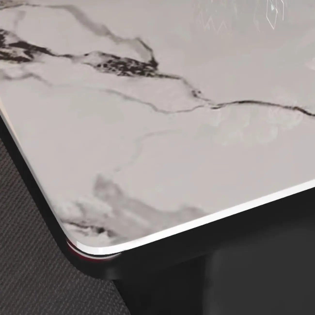 Black Square Marble Top End Table for Living Room