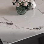 Black Square Marble Top End Table for Living Room