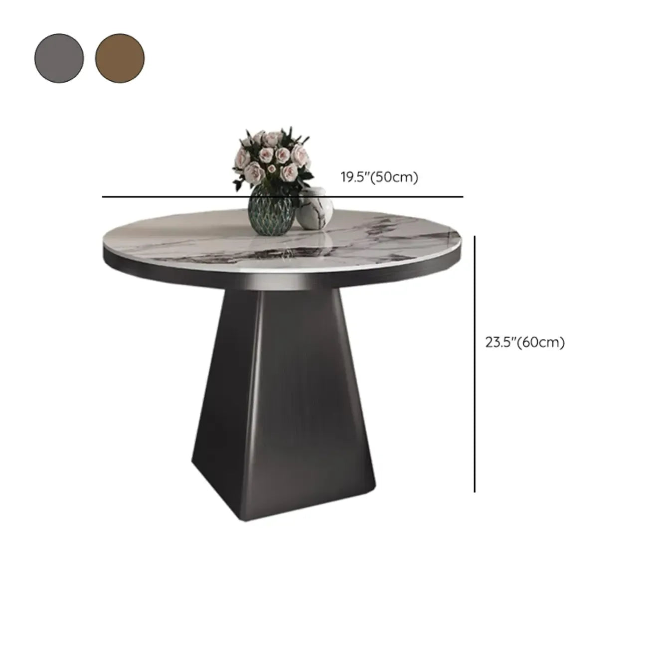 Black Square Marble Top End Table for Living Room