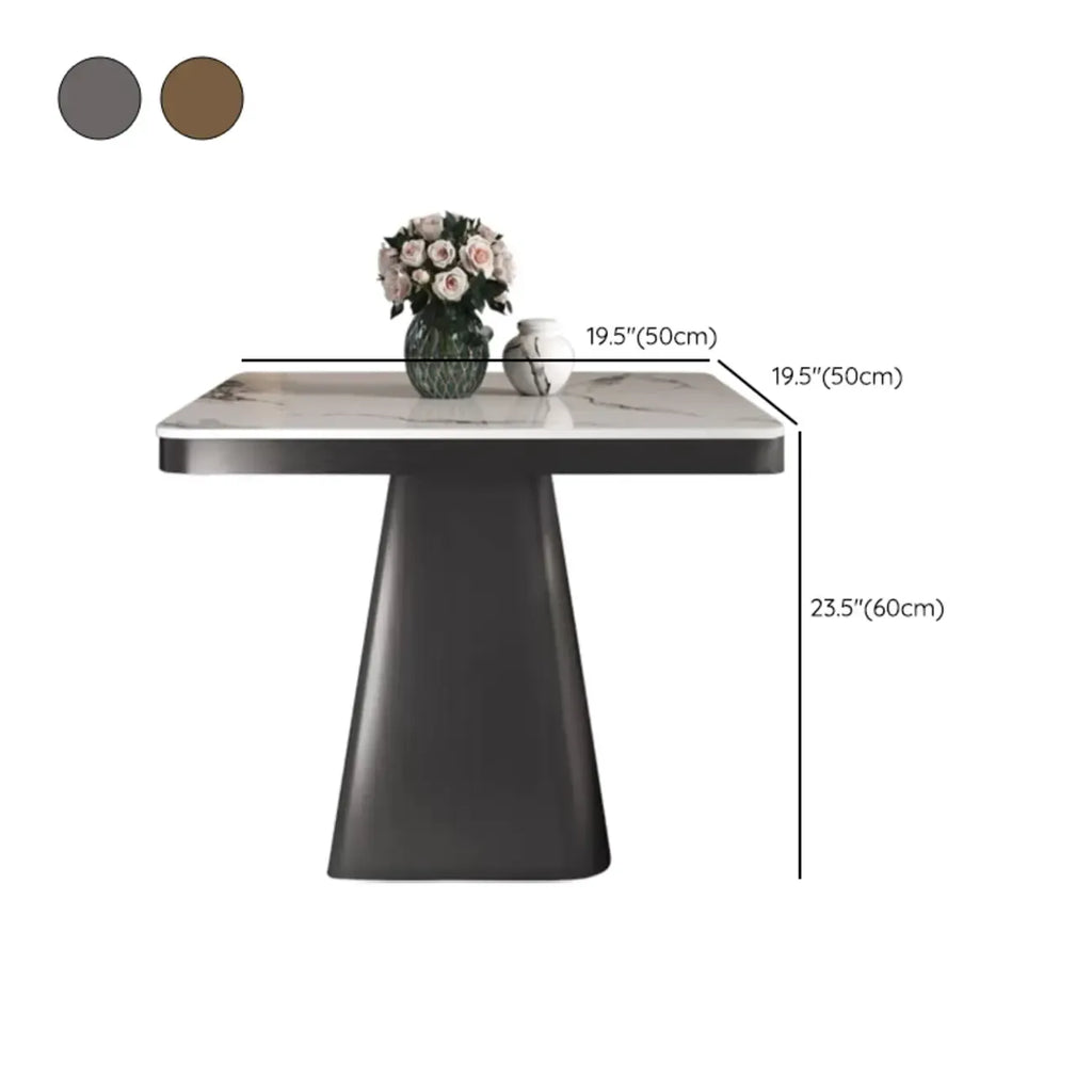 Black Square Marble Top End Table for Living Room