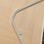 Adjustable Glass Side Table with Wheels and Metal Legs