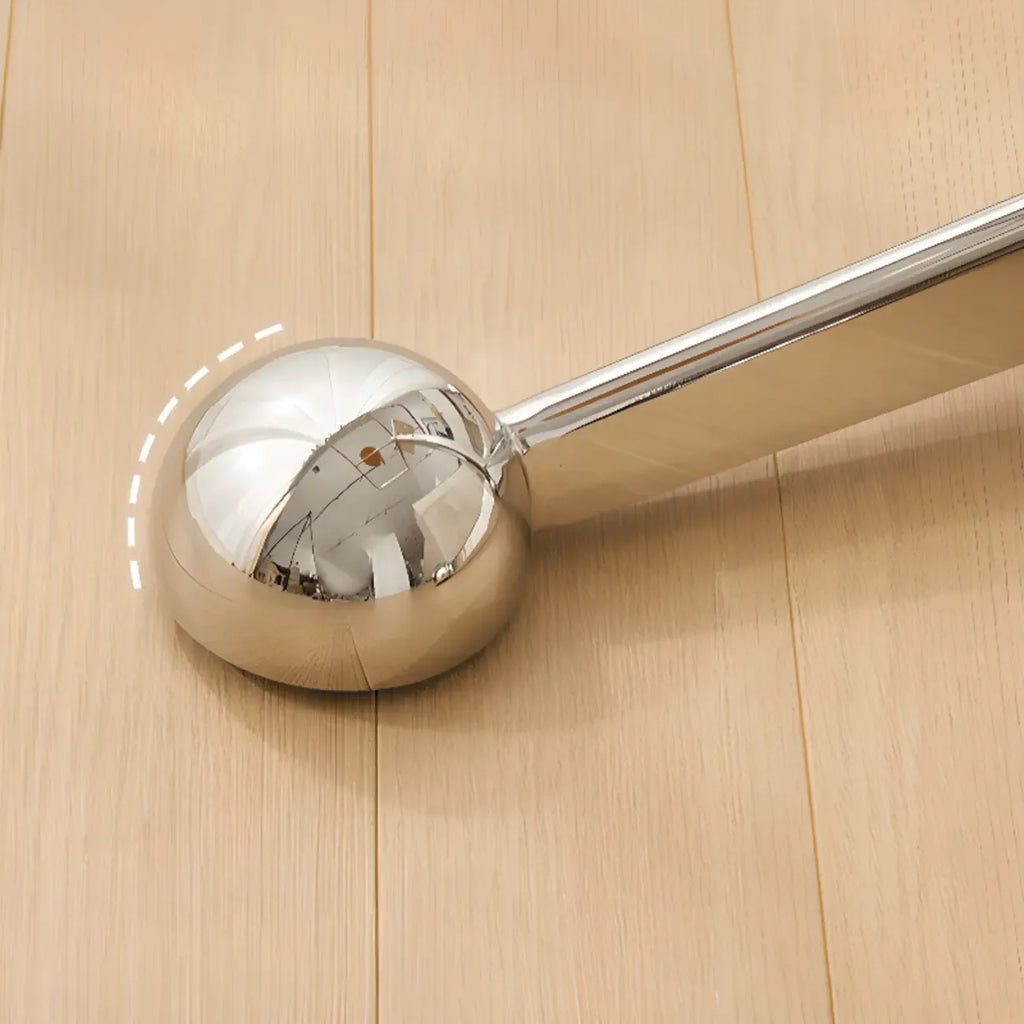 Adjustable Glass Side Table with Wheels and Metal Legs