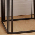 Glam Square Metal & Marble End Table for Living Room