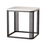 Glam Square Metal & Marble End Table for Living Room