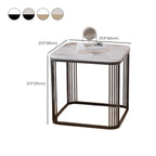 Glam Square Metal & Marble End Table for Living Room