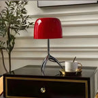 Yellow Glass Shade Metal Tripod Table Lamp for Living Room