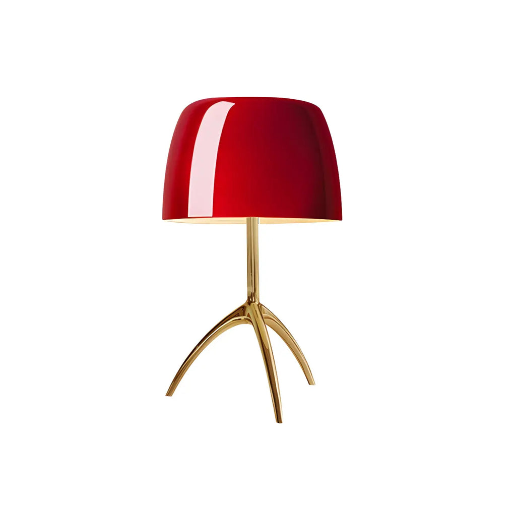 Yellow Glass Shade Metal Tripod Table Lamp for Living Room