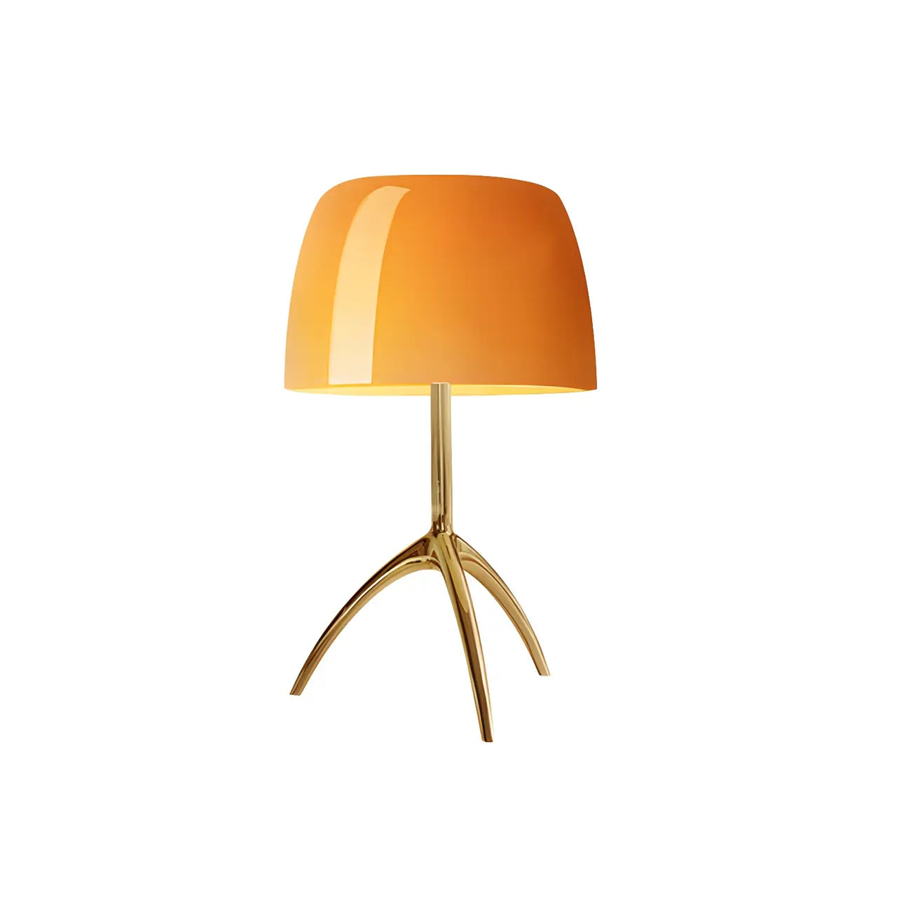 Yellow Glass Shade Metal Tripod Table Lamp for Living Room