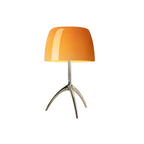 Yellow Glass Shade Metal Tripod Table Lamp for Living Room