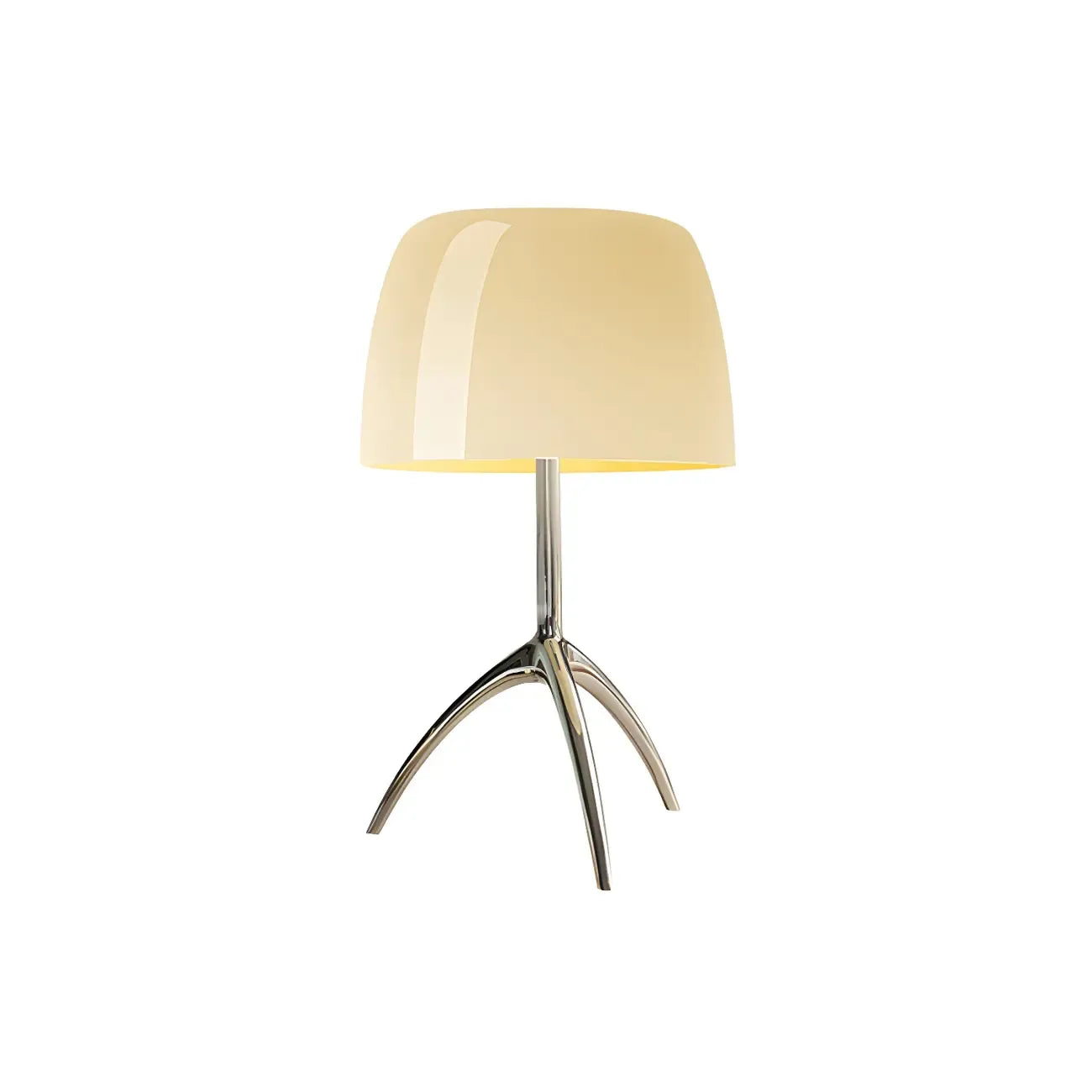 Yellow Glass Shade Metal Tripod Table Lamp for Living Room