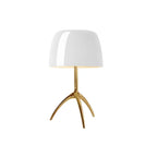 Yellow Glass Shade Metal Tripod Table Lamp for Living Room