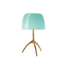 Yellow Glass Shade Metal Tripod Table Lamp for Living Room