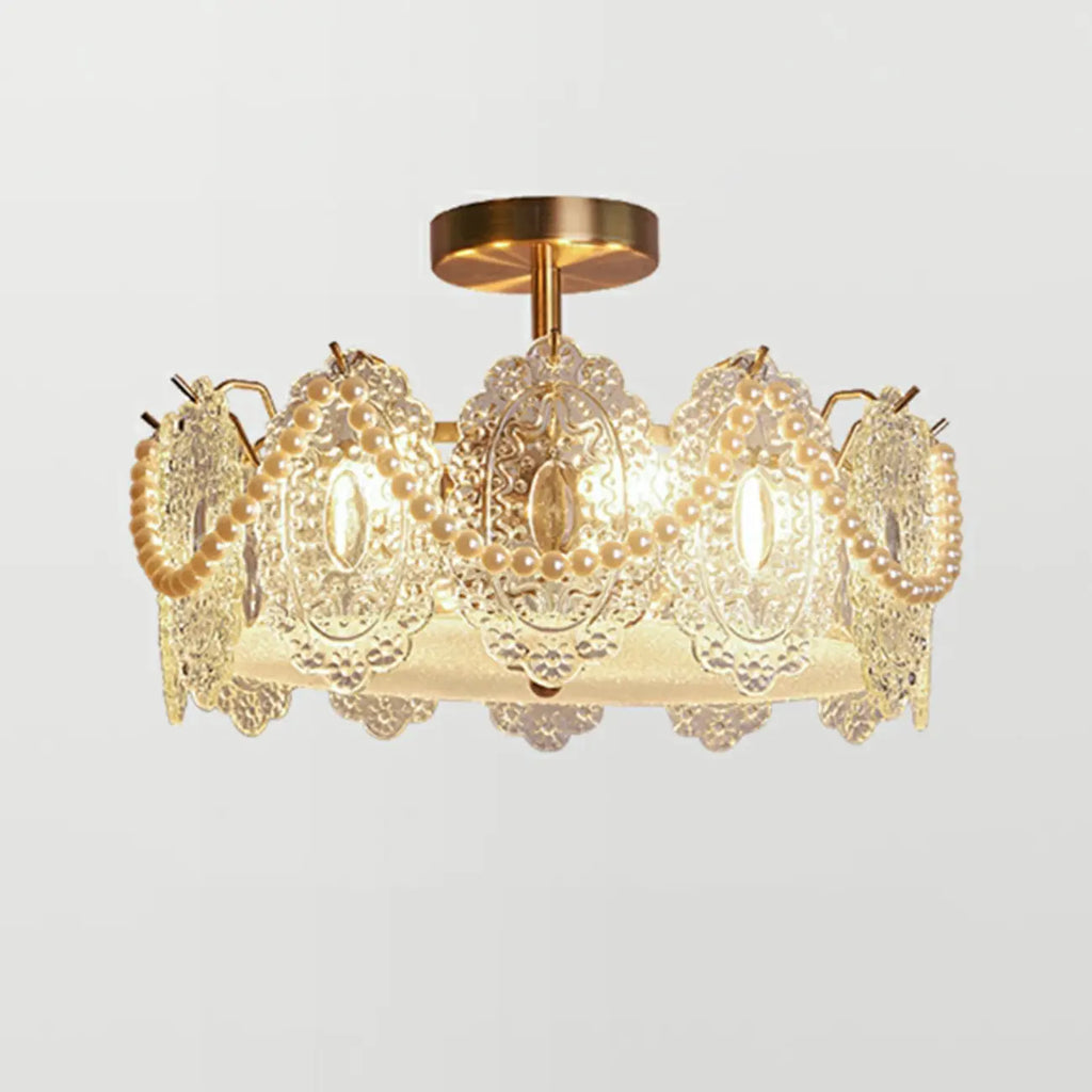 Geometric Round Ceiling Light Fixture for Modern Living Room