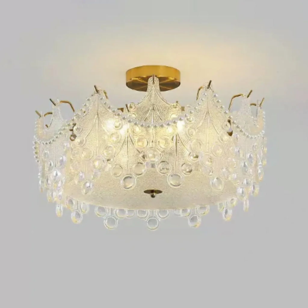 Geometric Round Ceiling Light Fixture for Modern Living Room