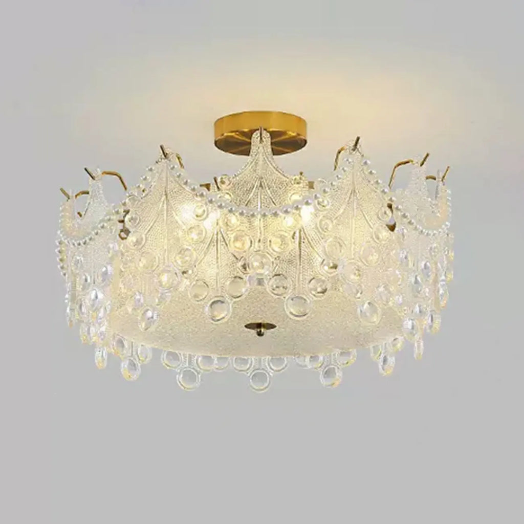 Geometric Round Ceiling Light Fixture for Modern Living Room