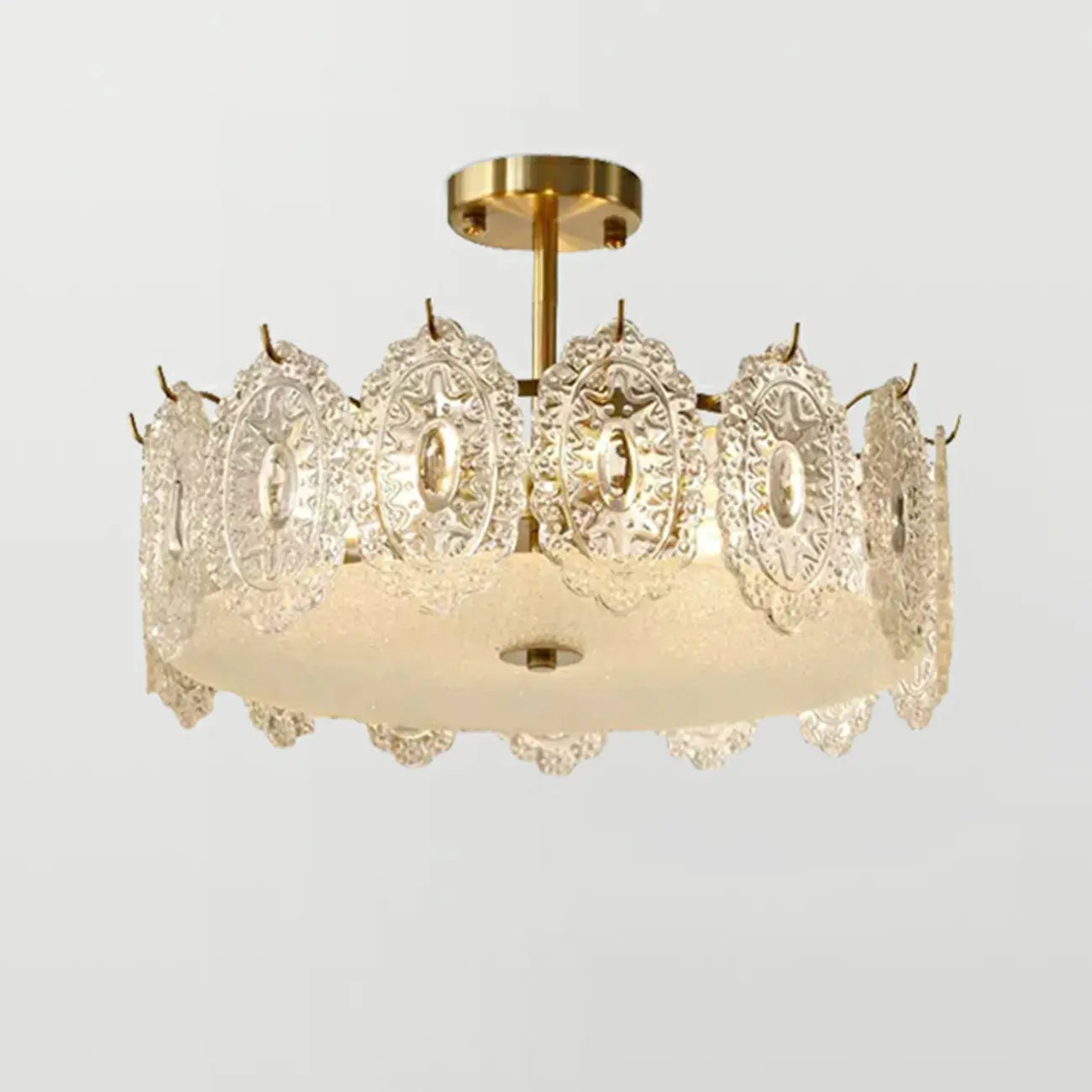 Geometric Round Ceiling Light Fixture for Modern Living Room