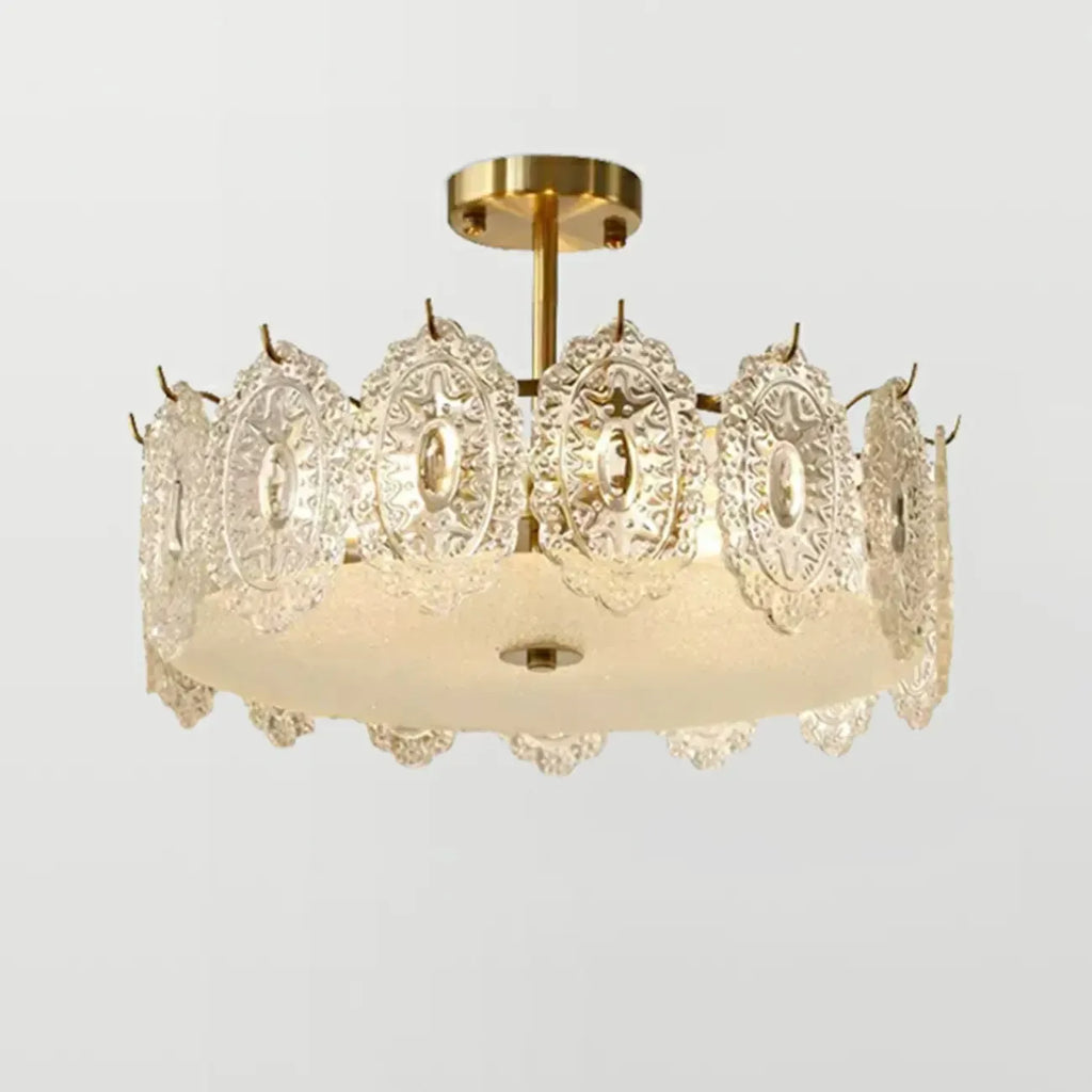Geometric Round Ceiling Light Fixture for Modern Living Room