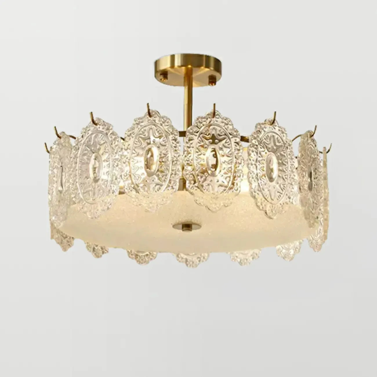 Geometric Round Ceiling Light Fixture for Modern Living Room