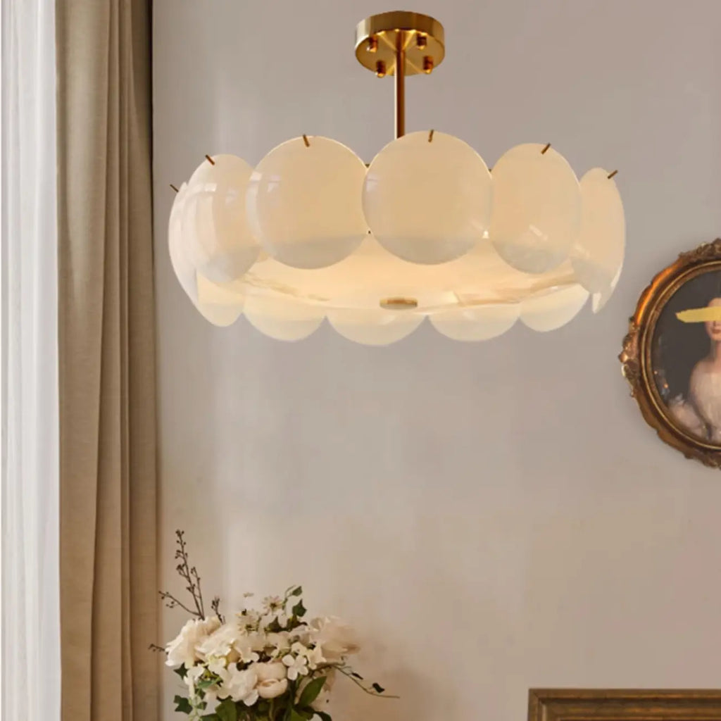 Geometric Round Ceiling Light Fixture for Modern Living Room